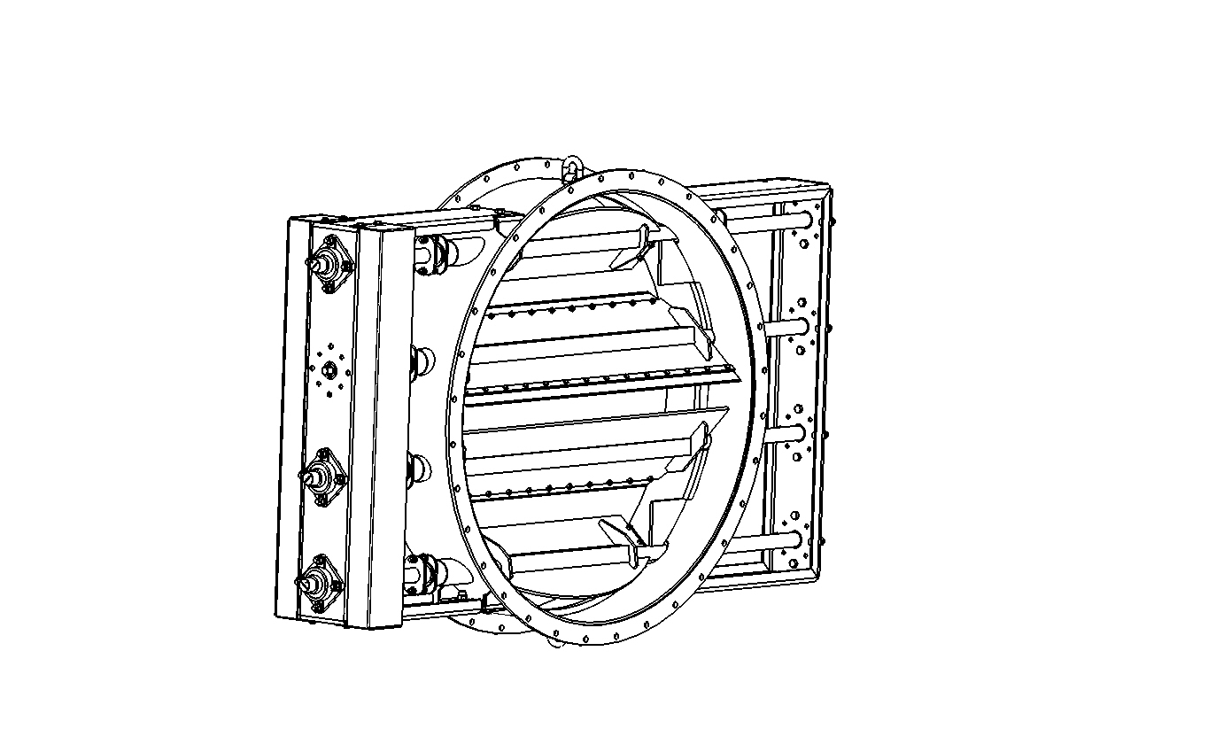 Gas damper valve flanged medium temperature control
