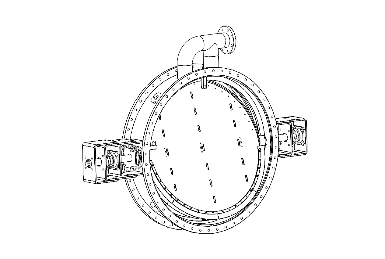 Gas damper valve flanged medium temperature tight