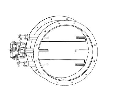 Gas damper valve flanged normal temperature control 